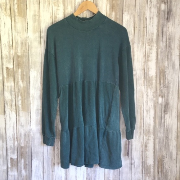 NWT Wild Fable Green Sweatshirt Dress - Picture 2 of 5